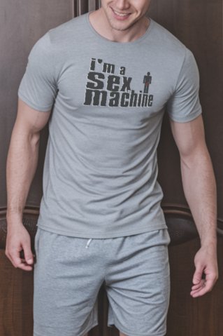 Męska piżama krótki rękaw/spodenki – Machine