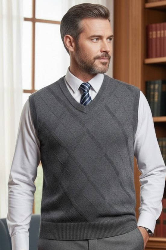 Men's Knitted Vest NovoBB Grey