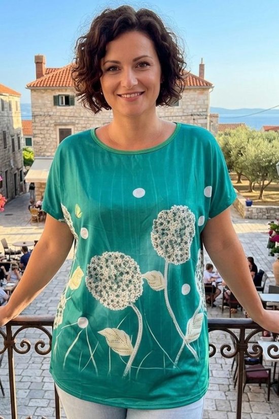 Elegantna zelena bluza JVP3017 – prozračan ljetni materijal