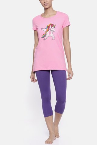 Damen-Pyjama Unicorn pink