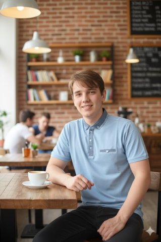 Slim fit modra polo majica Davos