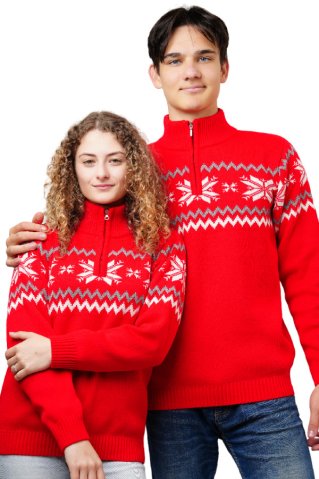 Men's Norwegian Wool Sweater Peter-Z Red