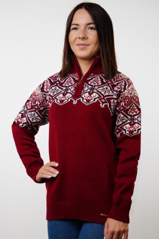 Damen bordeaux Norweger-Pullover – Winti-Z