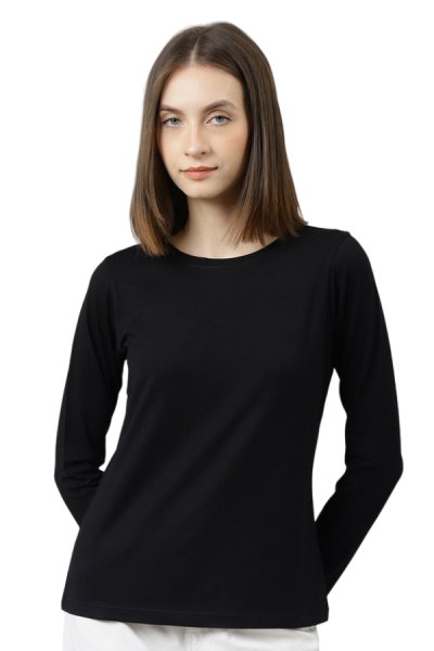 Bavlnené tričko s dlhým rukávom čierna