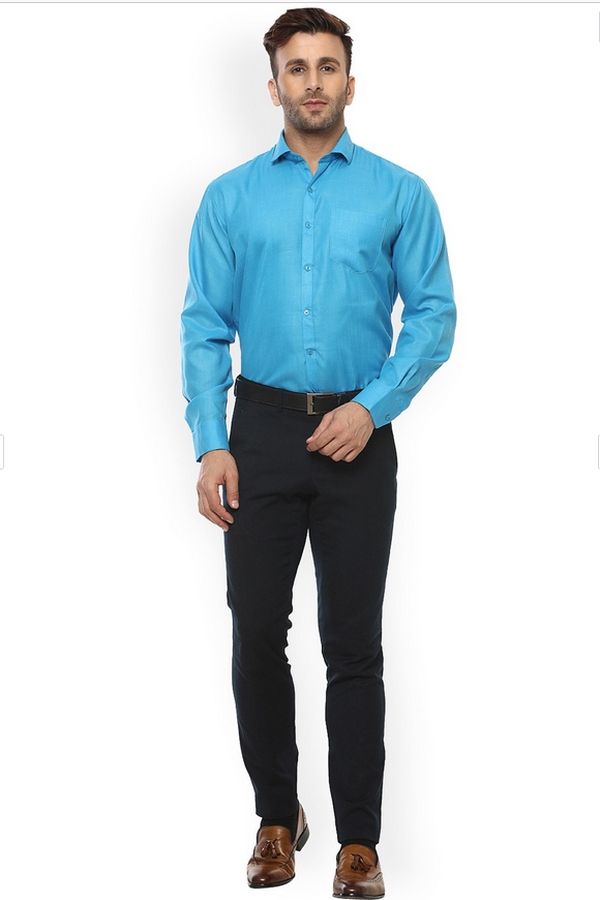 Kvalitetna moška modna srajca turkizne barve 44545