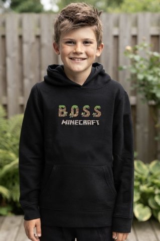 Minecraft detská čierna mikina