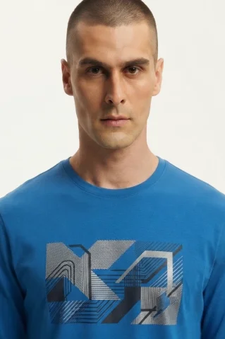 Men’s blue pajamas – long sleeve – Futurist