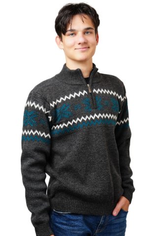Men's Norwegian Wool Sweater Peter-Z Graphite