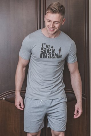 Męska piżama krótki rękaw/spodenki – Machine