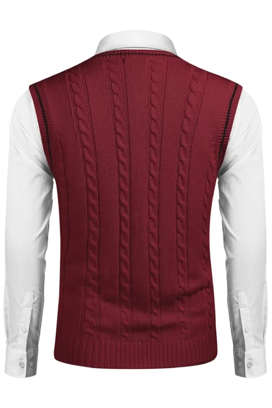 Pánska pletená vesta BogiBB bordo