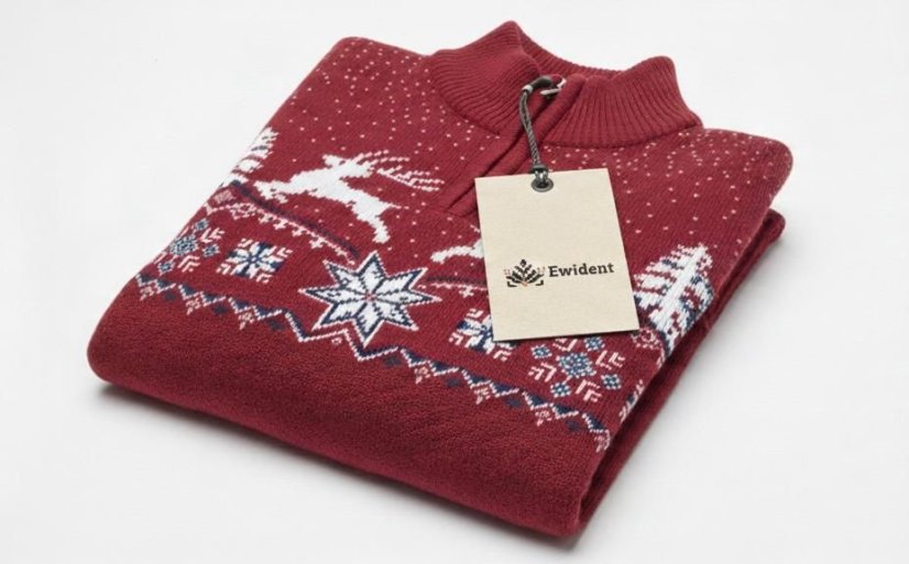 Muški džemper s jelenom Oliver-Z crveni | Zimski džemper | Ewident