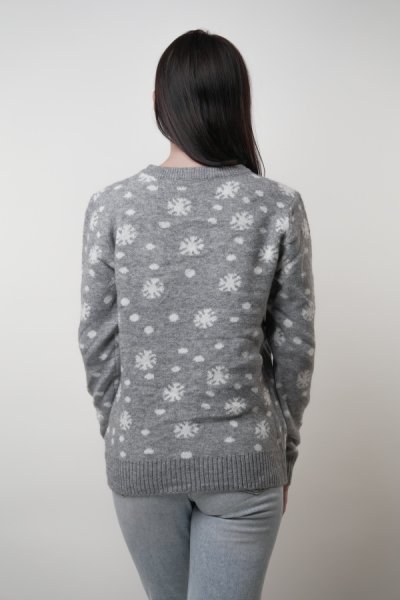 Dámský roztomilý pulovr Christmas šedá