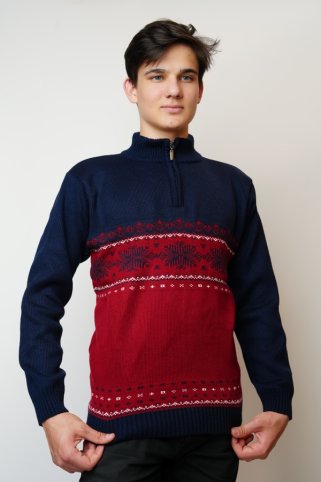 Sveter s nórskym vzorom Land-Z bordo