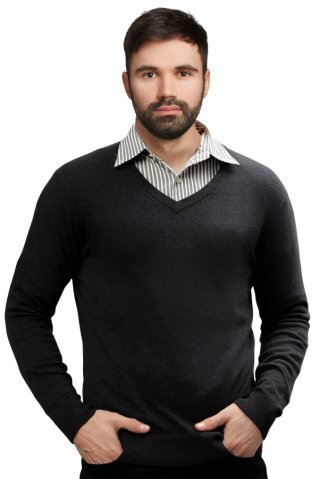 Bavlnený pulóver antracit