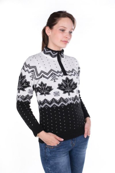 Ewident norveški pulover s trojanskim ovratnikom Javora-Z črna