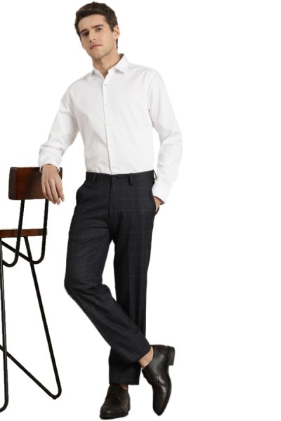Moška srajca z dolgimi rokavi v beli barvi 00200