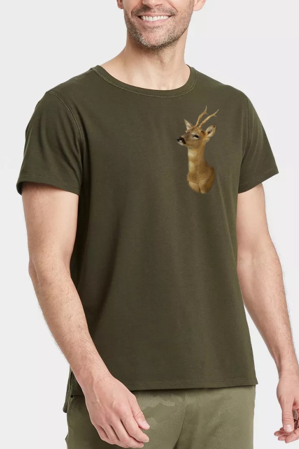 Tricou de vânătoare caprioare verde