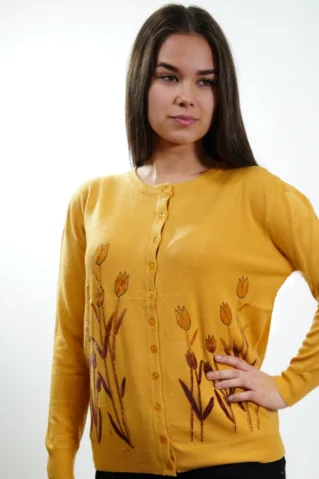 Pulover de dama JVP9335 galben