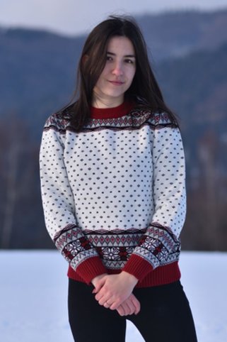 Ženski norveški pulover okrugli izrez Marka