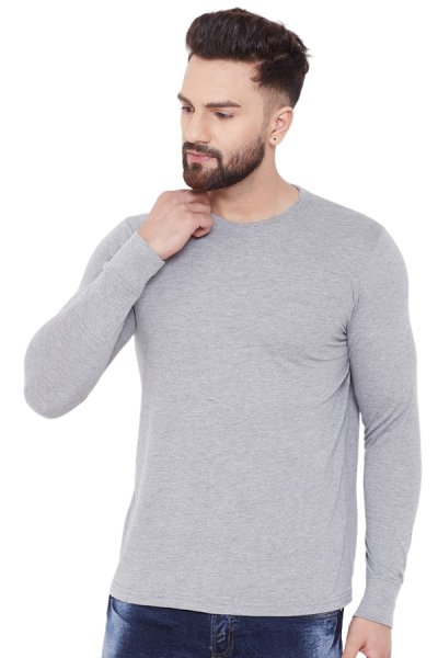 Tricou elegant pentru bărbați 32409X 92% bumbac - 8% elastan gri