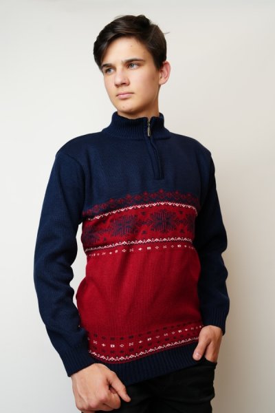 Land-Z bordo norvég mintás pulóver