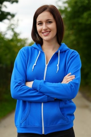 Dámská mikina s dlouhým zipem a kapucí 5571600 modrá