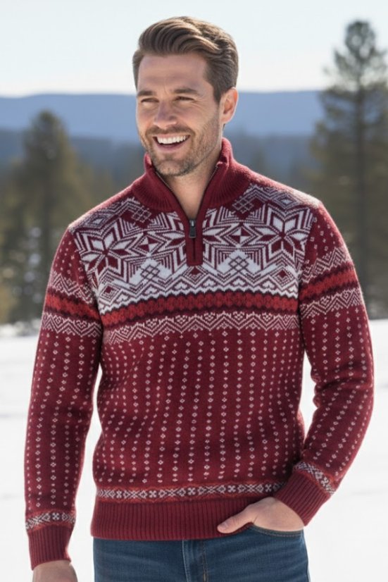 Muški norveški vuneni džemper Libor-Z borda