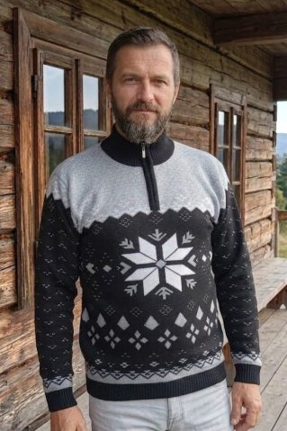Pánský svetr s norským motivem Gracio-Z černa