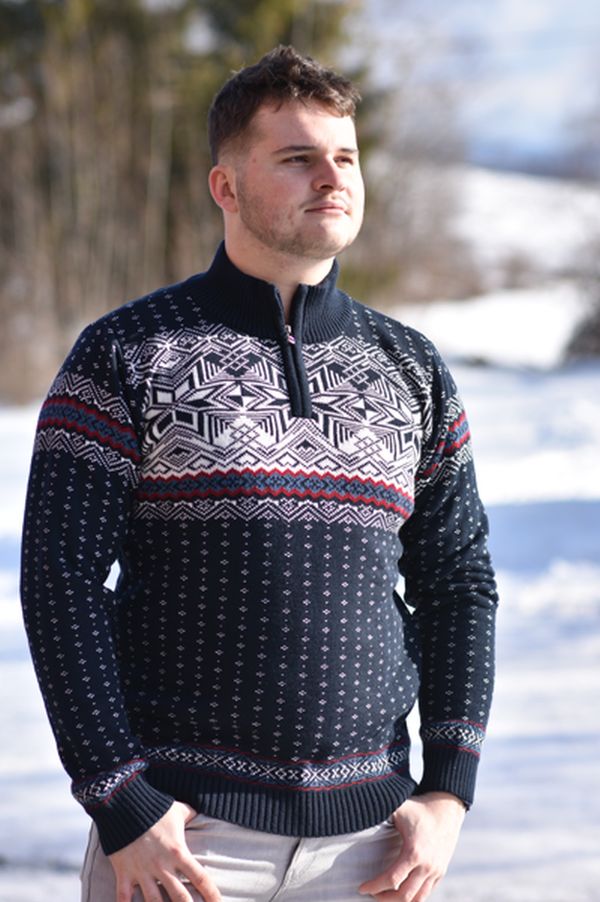 Moški norveški pulover s trojanskim ovratnikom Libor-Z
