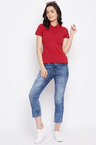 Dámska červená polokošeľa 6611338