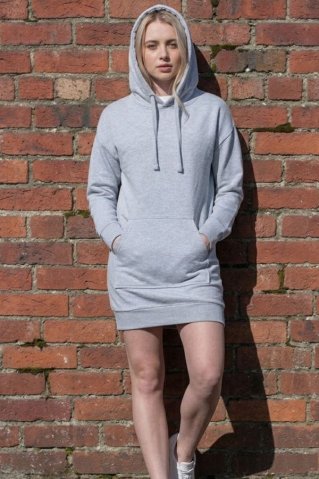 Női hosszabbított kapucnis pulóver 91015 szurke