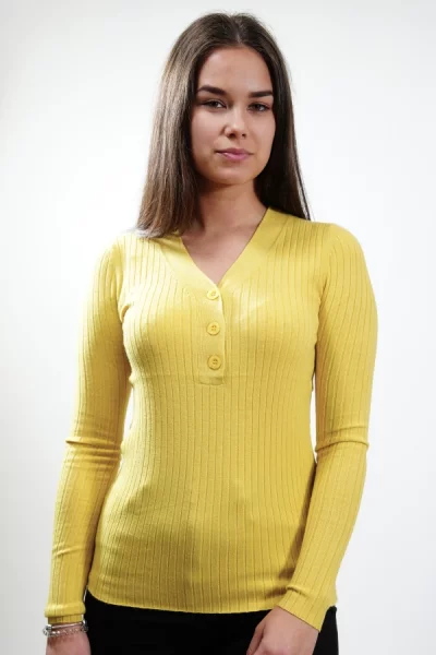 Dámský pulovr JVP3708 žlutá