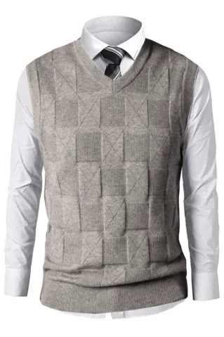 Férfi kötött mellény Riko BB beton