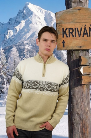 Pánský béžový norský svetr – Ignac-Z