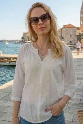 Ženska poletna bluza Ewident 53197 – bela