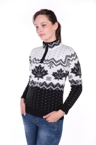 Crni ženski norveški pulover – Javor