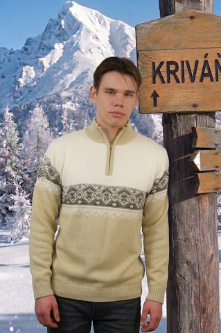 Pánský béžový norský svetr – Ignac-Z