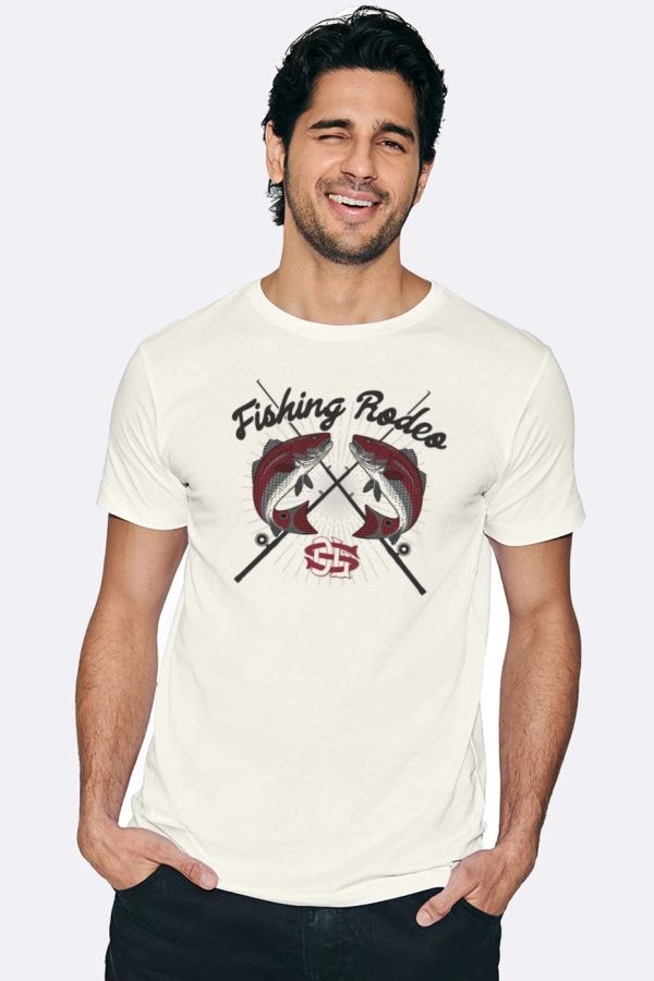 Fishingrodeo tričko 100% bavlna biela