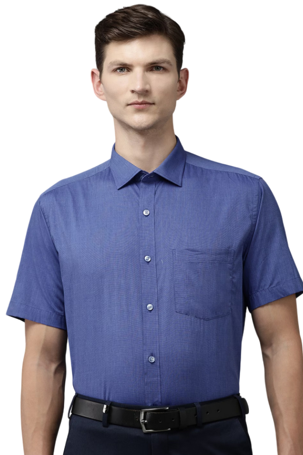 Moška srajca s kratkimi rokavi 44551 modra