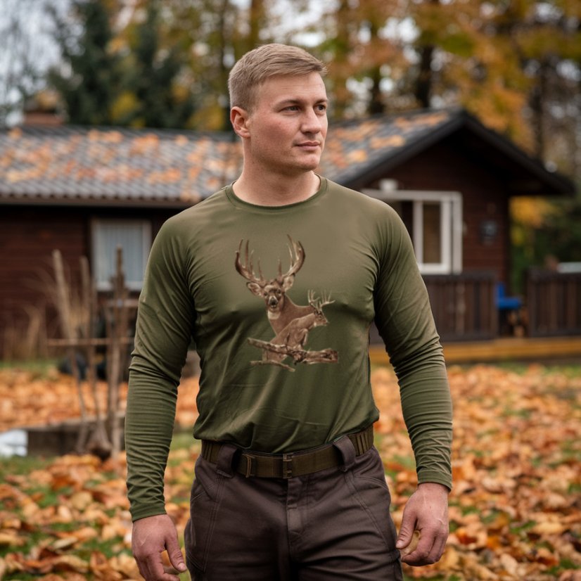 Tričko pre poľovníkov Deerteam zelená