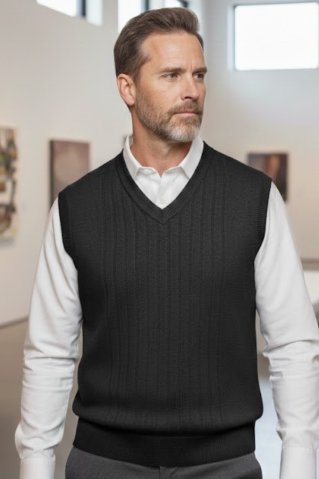 Męska kamizelka dziana GonBB czarna