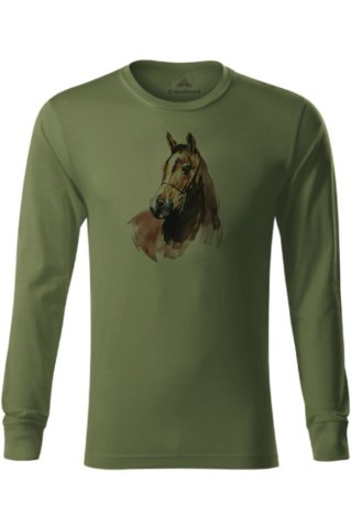 Pánske zelené tričko – motív koňa Horse3