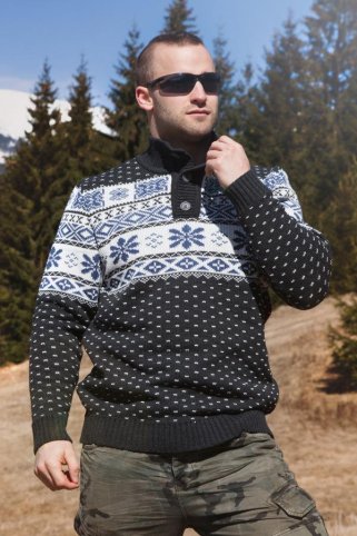 Muški pulover na kopčanje Kevin grafit