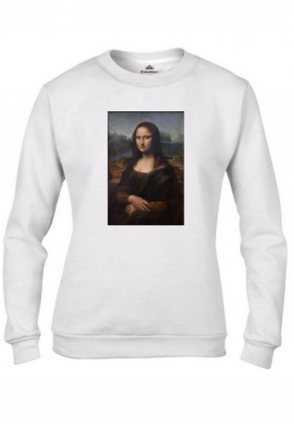 Női pulóver Mona Lisa fehér mintával