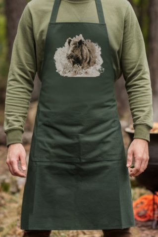 Hunting apron with wild boar motif