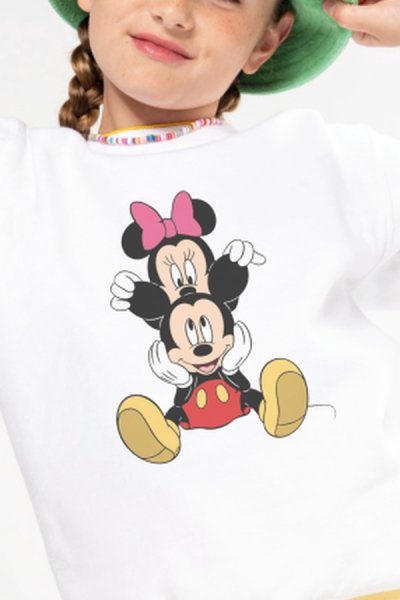 Mickey mouse biela mikina pre dievčatá Mickeyteam
