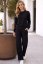Eleganten pleten komplet s širokimi hlačami – Midnight Black
