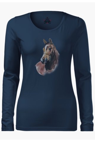 Ženska plava jahačka majica – dug rukav