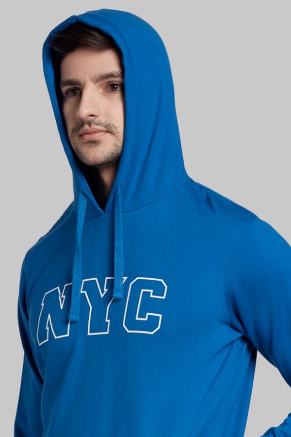 NYC férfi kék pulóver