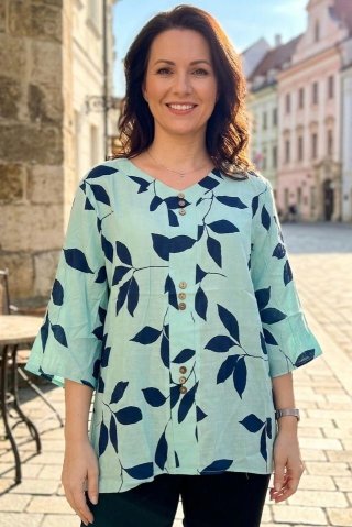 Ženska lahka poletna bluza mešanica bombaž - lan Blumina